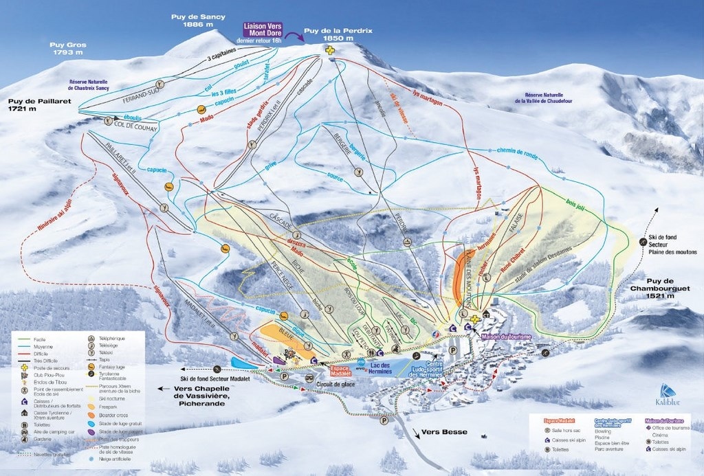 Plan des pistes alpin.