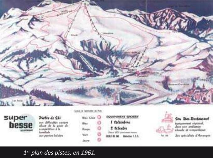 Super Besse - Plan des pistes 1961.