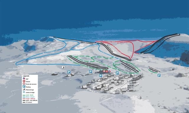 Plan des pistes alpin.