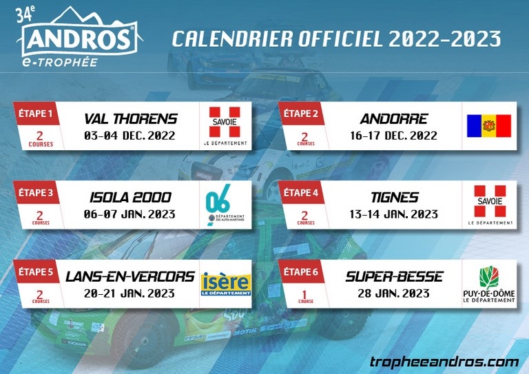 Calendrier Andros 2022-2023